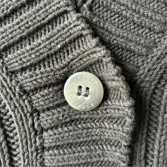 Esprit Black Cable Knit Short Sleeve Cardigan - Picture 4 of 5